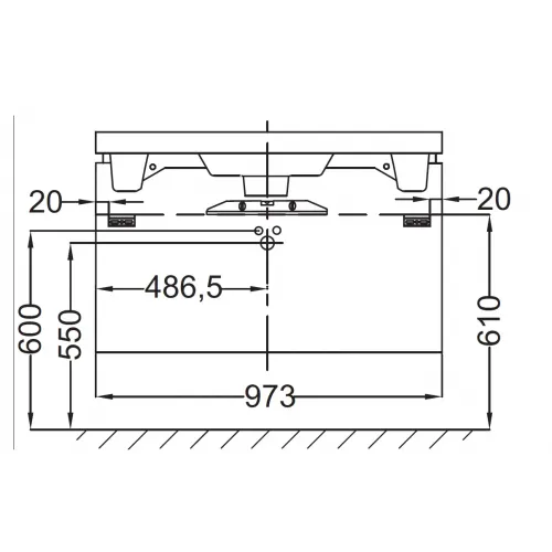 Модуль под раковину Reve 97х43,5х44,5 см, светло-коричневый блестящий лак, 2 выдвижных ящика EB1136-G80 Jacob Delafon