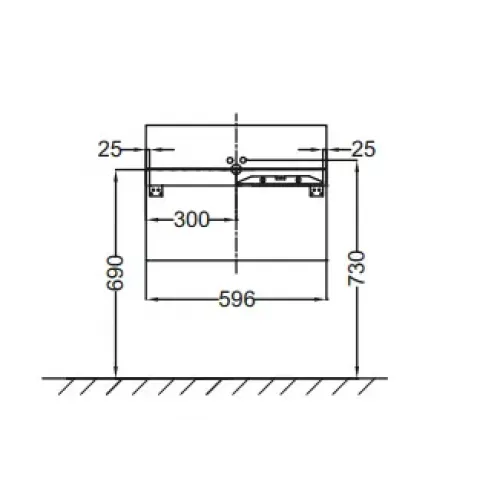 Модуль под раковину Terrace 60х48х38 см, черный глянец, верхний ящик из цельного дерева, система push-to-open EB1185-274 Jacob Delafon