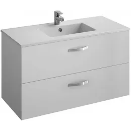 Модуль с раковиной Ola 101 см, подвесная, белый блестящий, с двумя ящиками, плавное закрывание , раковина-столешница, подвесной монтаж EB392RU-J5+EXUA112-00 Jacob Delafon