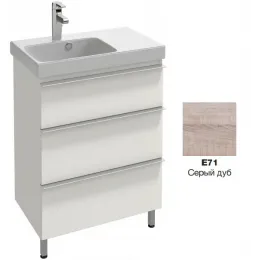 Модуль под раковину Odeon Up 62х38,4х73,8 см, серый дуб, для левосторонней раковины EB991G-E71 Jacob Delafon