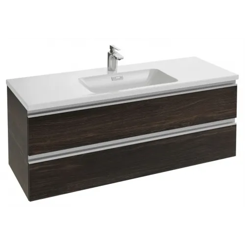 Модуль с раковиной Vox 120 см, серая кожа, 2 выдвижных ящика, 1 отверстие для смесителя, подвесной монтаж EB2101-DD1+EB2021-RA-N29 Jacob Delafon