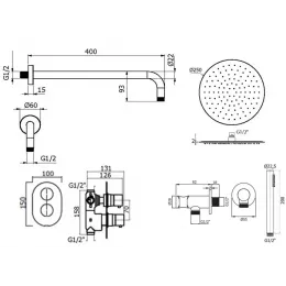 Комплект для душа Plumberia Selection IXO KITXOT18CR