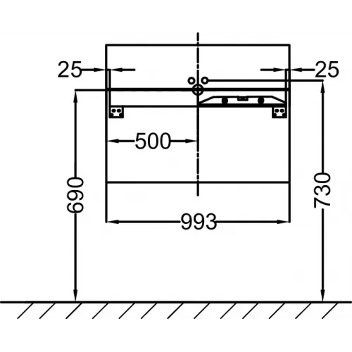 Модуль под раковину Terrace 100х48х38 см, белый матовый, верхний ящик из цельного дерева, система push-to-open EB1187-M49 Jacob Delafon