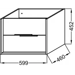 Модуль под раковину Vivienne 60х46х45,2 см, фасад и корпус: белый меламин, ручки хром EB1506-N18-N18 Jacob Delafon