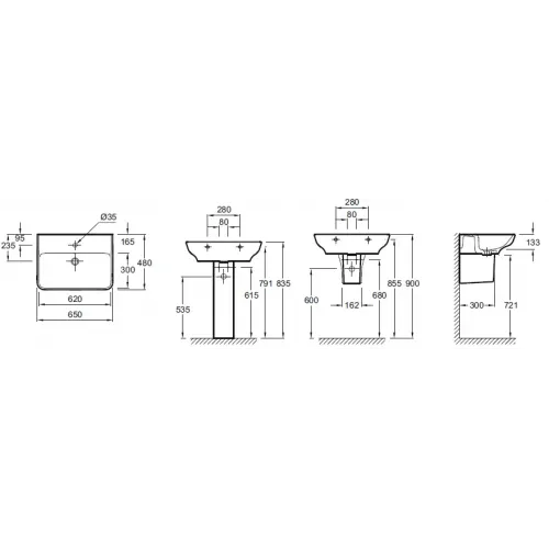 Мебельная раковина Struktura 65х48 см, с отверстием перелива EGC111-Z-00 Jacob Delafon