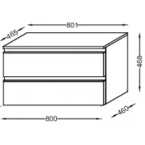 Тумба для ванной Vox серый антрацит блестящий, 2 выдвижных ящика, подвесной монтаж 80х45,6 см EB2061-RA-442 Jacob Delafon
