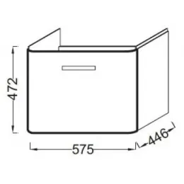 Модуль с раковиной Replay 60 см, серый ясень, 1 отверстие под смеситель, подвесной монтаж E4489-00+EB1070-270 Jacob Delafon