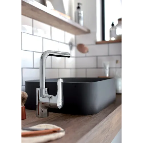 Высокий смеситель на столешницу Villette 24,8 см, поворотный излив, с донным клапаном E23719-CP Jacob Delafon