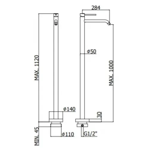 Смеситель для раковины Paffoni Light LIG031NO