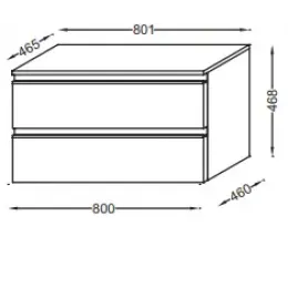 Тумба для ванной Vox черное дерево, выдвижные ящики, встроенные ручки, подвесной монтаж 80х46 см EB2061-RA-E15 Jacob Delafon