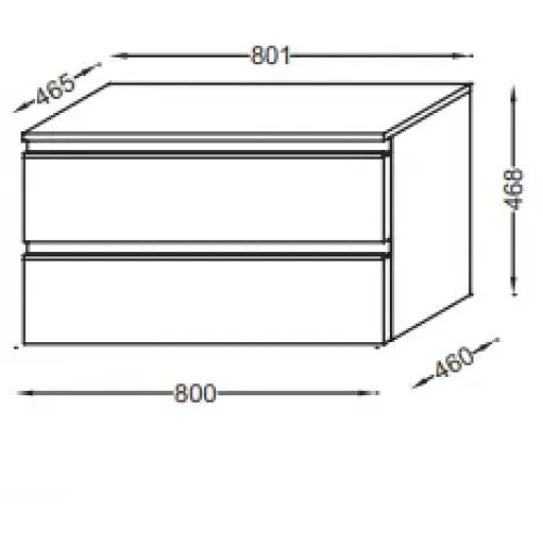 Тумба для ванной Vox черное дерево, выдвижные ящики, встроенные ручки, подвесной монтаж 80х46 см EB2061-RA-E15 Jacob Delafon