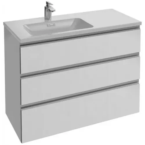 Модуль с раковиной Vox 100 см, белый, левая раковина, 3 ящика, подвесной монтаж EXAC112-Z-00+EB2045-RA-N18 Jacob Delafon