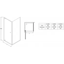 Душевая дверь Serenity 100х190 см, распашная, 6 мм E14P100-GA Jacob Delafon