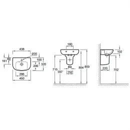 Модуль с раковиной Odeon Up 45 см, квебекский дуб, правосторонний, подвесной монтаж E4760-00+EB999D-E10 Jacob Delafon