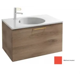 Модуль под раковину Odeon Rive Gauche 80х50,8х45,2 см, 1 ящик, алый глянцевый, золотая ручка EB2512-R8-G1J Jacob Delafon