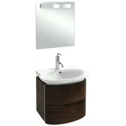Комплект мебели для ванной Presqu'ile 60 см, палисандр шпон, с подсветкой, подвесной монтаж E4438-00+EB1107-NF+EB1102-V13 Jacob Delafon