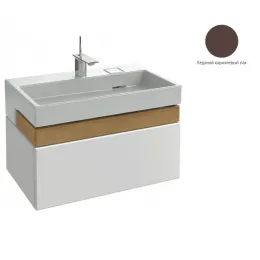 Модуль с раковиной Terrace 80 см, ледяной коринневый лак, раковина-столешница, подвесной монтаж, система push-to-open EXD112-00+EB1186-N23 Jacob Delafon