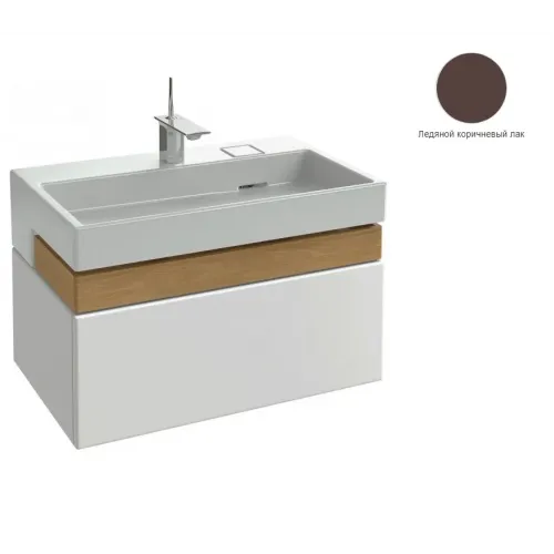 Модуль с раковиной Terrace 80 см, ледяной коринневый лак, раковина-столешница, подвесной монтаж, система push-to-open EXD112-00+EB1186-N23 Jacob Delafon