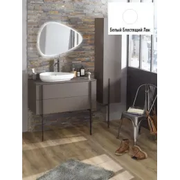 Комплект мебели для ванной Nouvelle Vague 80 см, белый блестящий лак, подвесной монтаж, с подсветкой EB3049-NF+EXAR112-Z-00+EB3030-G1C Jacob Delafon