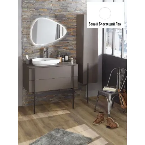 Комплект мебели для ванной Nouvelle Vague 80 см, белый блестящий лак, подвесной монтаж, с подсветкой EB3049-NF+EXAR112-Z-00+EB3030-G1C Jacob Delafon