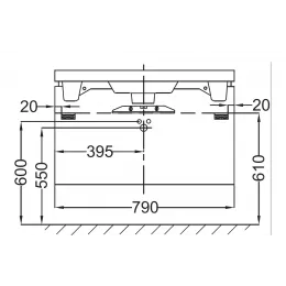 Модуль под раковину Reve 79,3х38х44,5 см, серый антрацит лак EB1135-442 Jacob Delafon