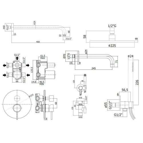 Комплект смесителей PAFFONI Light KITZLIG019CR141