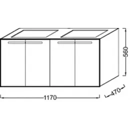 Модуль под раковину Struktura 117х47х56 см, серый антрацит, 4 дверцы EB1283-N14 Jacob Delafon