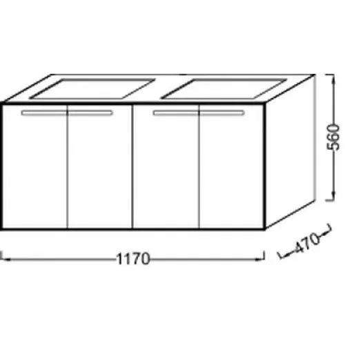 Модуль под раковину Struktura 117х47х56 см, серый антрацит, 4 дверцы EB1283-N14 Jacob Delafon
