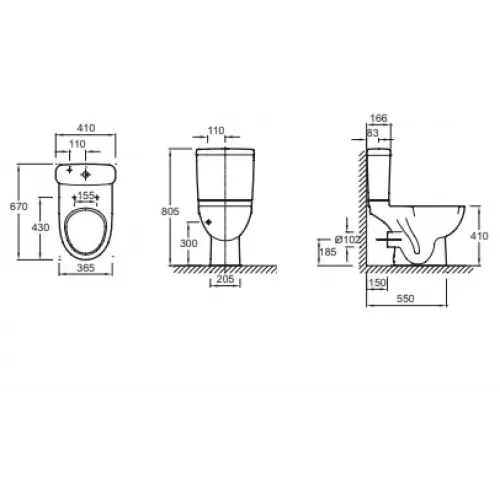 Унитаз-компакт Odeon Up 41х67 см, боковая подводка, горизонтальный выпуск, без сиденья 4956CK-00+E4708-00 Jacob Delafon