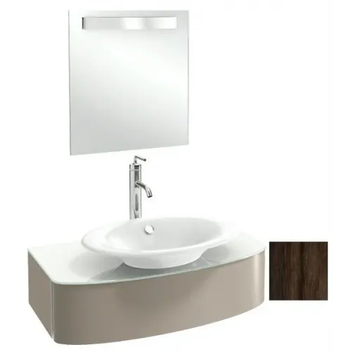 Комплект мебели для ванной Presqu'ile 83 см, палисандр шпон, с подсветкой, подвесной монтаж E4439-00+EB1107-NF+EB1106-V13 Jacob Delafon