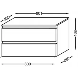 Тумба для ванной Vox белый мрамор, подвесной монтаж 80х46,5 см EB2061-RA-NR4 Jacob Delafon