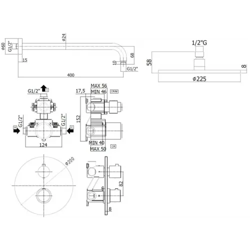 Комплект смесителей PAFFONI Light KITLIQ013BO