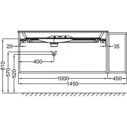 Модуль под раковину Nouvelle Vague 145х50,7х45,5 см, 2 ящика + 1 ящик, коричневая кожа EB3037RU-NR2 Jacob Delafon