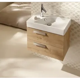 Модуль с раковиной Rythmik 60 см, 2 ящика, арлингтонский дуб, столешница слева, подвесной монтаж EXQ112-Z-00+EB1301-E70 Jacob Delafon