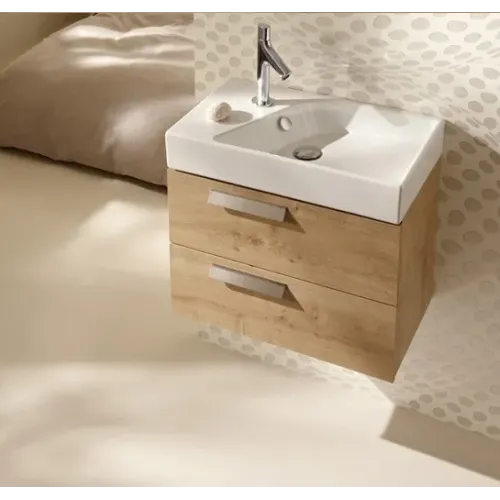 Модуль с раковиной Rythmik 60 см, 2 ящика, арлингтонский дуб, столешница слева, подвесной монтаж EXQ112-Z-00+EB1301-E70 Jacob Delafon