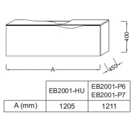 Комплект мебели для ванной Stillness 120 см, натуральный дуб, смещенная установка раковины, подвесной монтаж, с подсветкой E1292-09-00+EB2001-P6+EB2008-NF Jacob Delafon