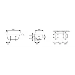 Чугунная ванна Maternelle 79,5х44,5 см, овальная, без антискользящего E2176-00 Jacob Delafon