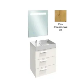 Комплект мебели для ванной Rythmik 60 см, арлингтонский дуб, 3 выдвижных ящика, с подсветкой, с подсветкой, подвесной монтаж EB1158-NF+EXQ112-Z-00+EB1307-E70 Jacob Delafon