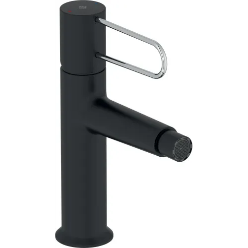 Смеситель для биде Odeon Rive Gauche ручка хром, чёрный цвет, с донным клапаном E21033-CP-BL Jacob Delafon