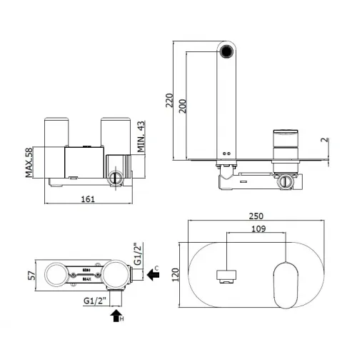 Смеситель для раковины Paffoni Candy CA105CR
