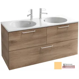 Модуль под раковину Odeon Rive Gauche 120х50,8х56,8 см, 3 ящика, желтый матовый, ручки - белый EB2545-R6-M68 Jacob Delafon