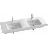 Подвесная раковина Odeon Up 140х50х13,5 см, отверстия для смесителя справа и слева, санфарфор, двойная E4779-00 Jacob Delafon