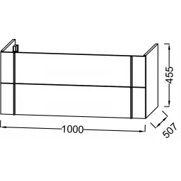 Модуль под раковину Nouvelle Vague 100х50,8х45,2 см, фактурный дуб, 2 ящика EB3032-E73 Jacob Delafon