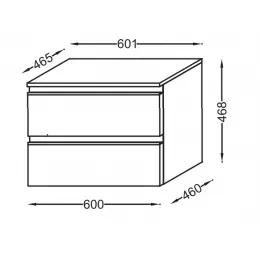 Тумба для ванной Vox ореховое дерево, 2 ящика, подвесной монтаж 60х46,5 см EB2060-RA-E16 Jacob Delafon