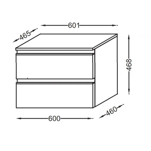 Тумба для ванной Vox ореховое дерево, 2 ящика, подвесной монтаж 60х46,5 см EB2060-RA-E16 Jacob Delafon