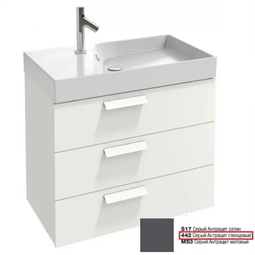 Модуль под раковину Rythmik 79,5х36х63,4 см, 3 ящика, серый антрацит глянцевый EB1308-442 Jacob Delafon