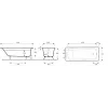 Чугунная ванна Parallel 170х70 см, без отверстий для ручек, без антискользящего E2947-S-00 Jacob Delafon