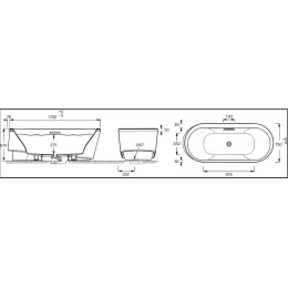 Акриловая ванна Evok 170х75 см, отдельностоящая, овальная 18347K-00 Jacob Delafon