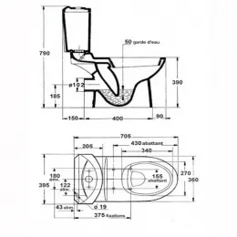 Чаша унитаза-компакта Odeon 19603K-00 Jacob Delafon