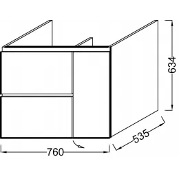 Модуль под раковину Soprano 76х53,5х63,4 см, 2 ящика + 1 дверца, сливовый EB1330-N04 Jacob Delafon